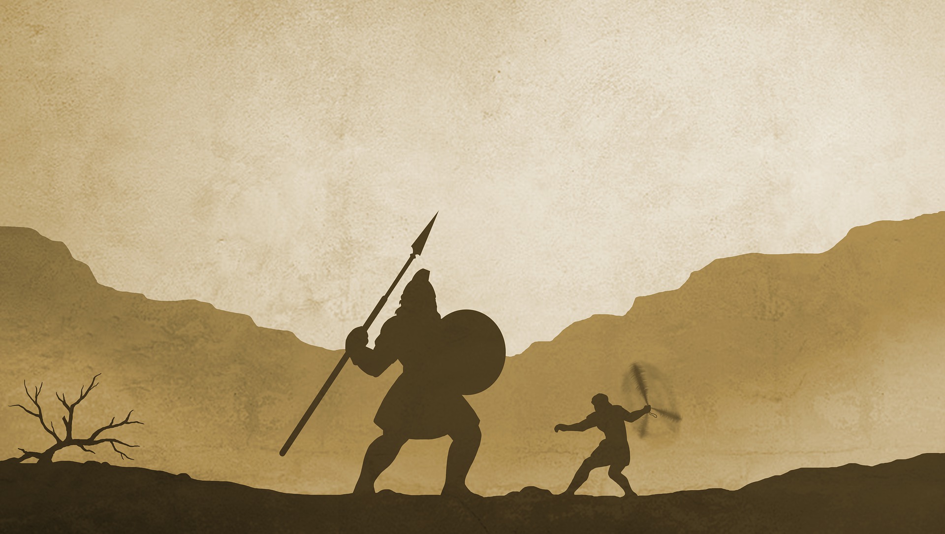 David slew Goliath by the power of God. Never underestimate your opponent or God.